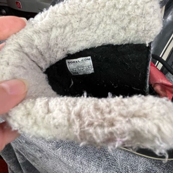 Sorel Kids Sz 13  Pac Red Nylon Waterproof Sherpa Collar Winter Snow Boots - Picture 7 of 8